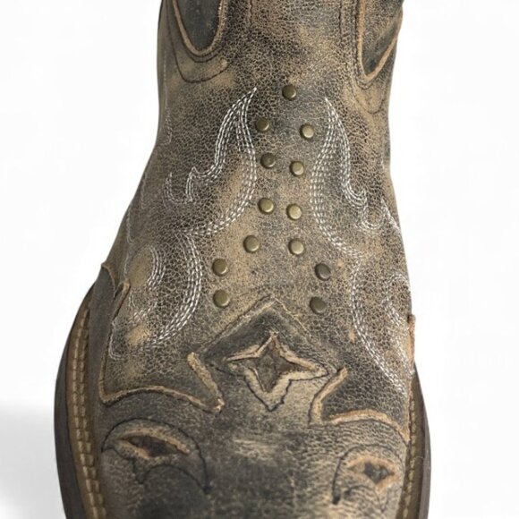 Laredo Leather Studded Western Cowgirl Snip Toe Boots Women's 10 M - Picture 6 of 14